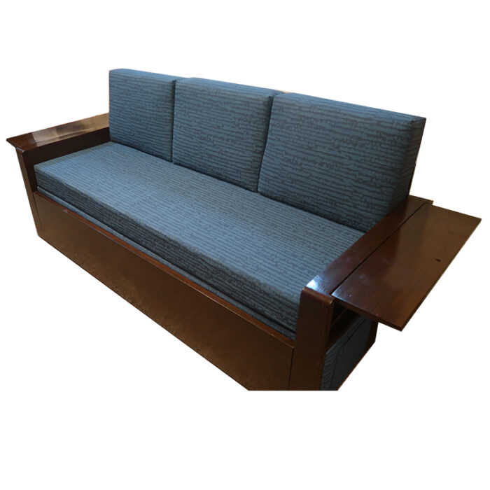 Teakwood sofa com bed with storage mumbai with side tables space saving