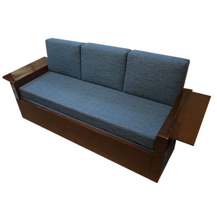 Teakwood sofa com bed with storage mumbai with side tables stylish