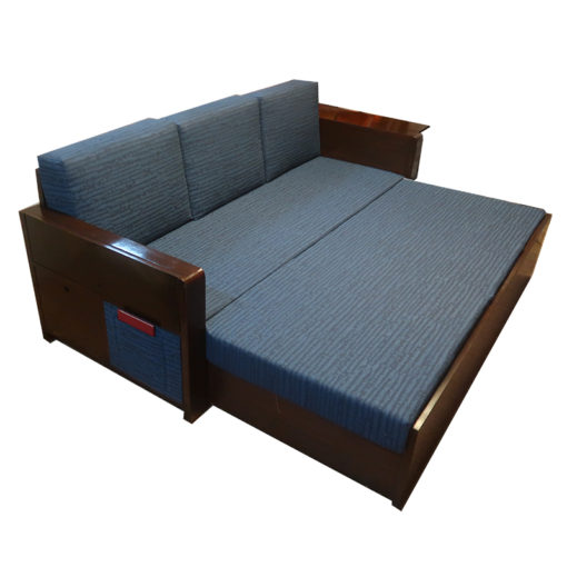 Teakwood sofa com bed with storage mumbai with side tables with side storage
