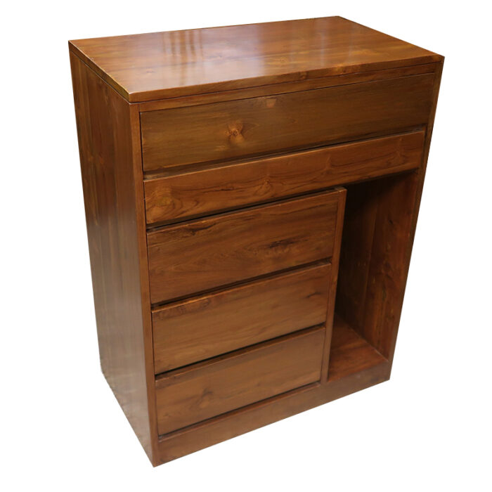 Teakwood storage cabinet with laptop table section tv cabinet