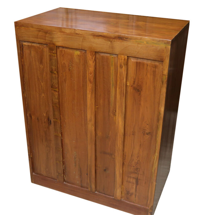 Teakwood storage cabinet with laptop table section 5 drawers full teakwood in back
