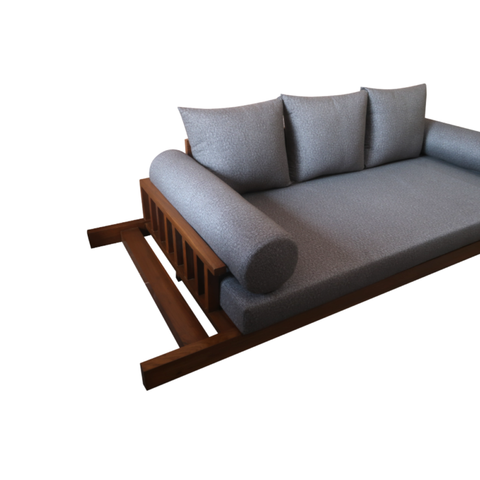 teakwood swing outdoor 3 seater sofa comfortable pillows