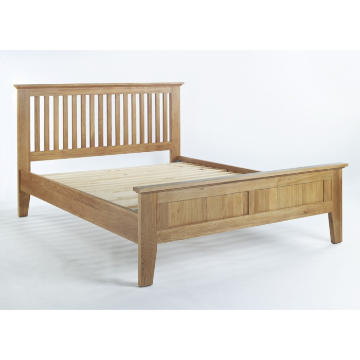 Oak King Size Bed With Panels On The Head And Footboards 1