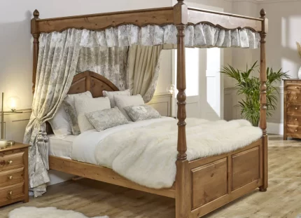 Solidwood Four Poster Bed With Underbed Storage Drawers 4