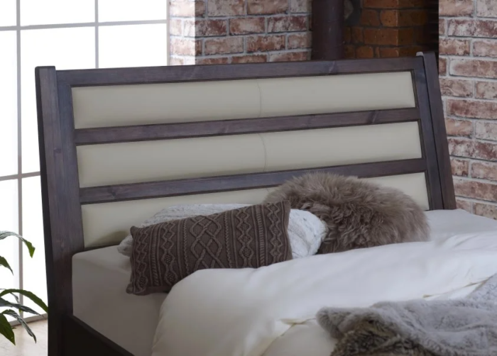 Teakwood Bed With Cushioned Headboard 3