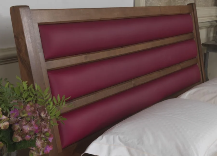 Teakwood Bed With Cushioned Headboard 5