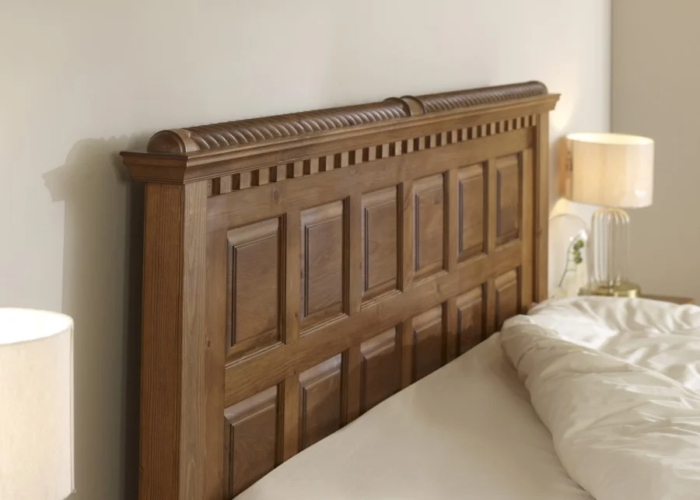 Wooden Bed With Raised panels on the head and footboards 8